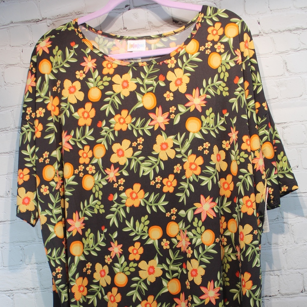 NWT LuLaRoe Peach Blossom Irma top sz XL